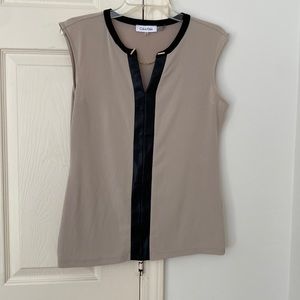 Tan Calvin Klein blouse